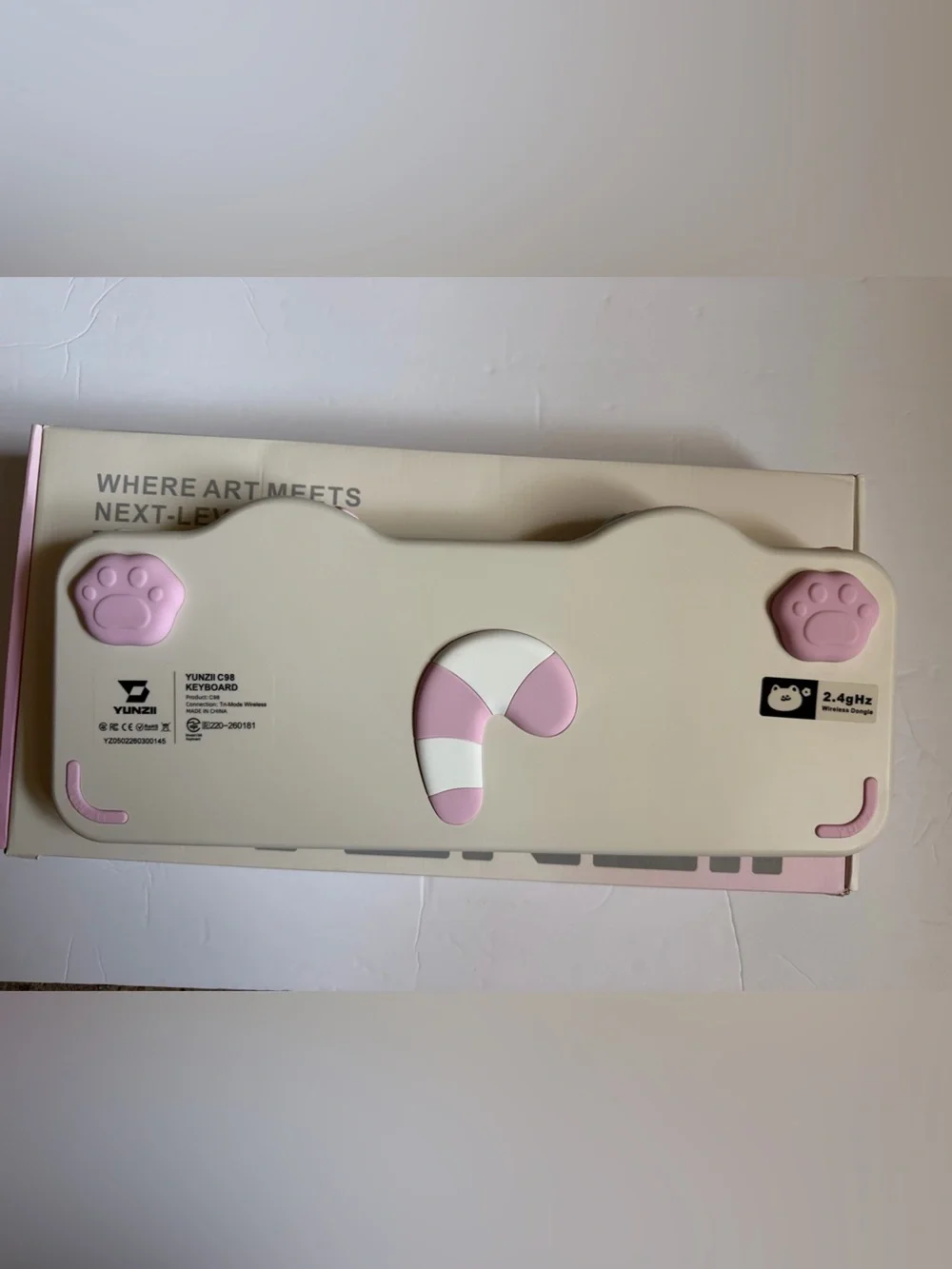 Yunzii C98 Beige Pastel Keyboard Cake Cat Wireless Mechanical Candy Switches